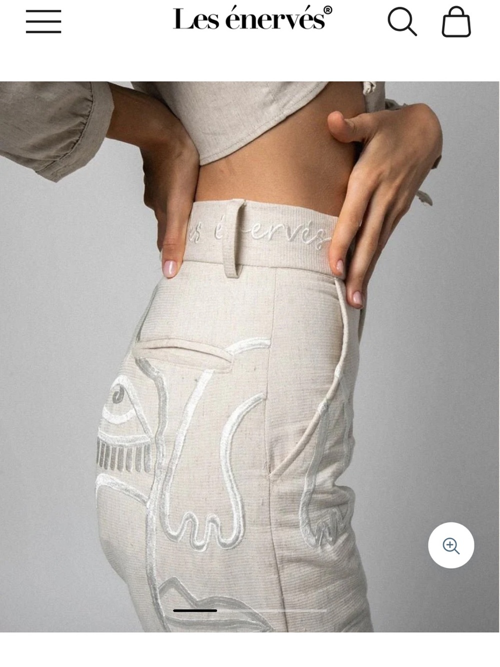 Off-White Straight Leg Designer Embroidered Pants - Picture 4 of 8